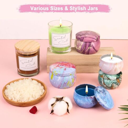 SUPERSUN Scented Candle Making Kit for Adults Kids, Arts & Crafts Kit for DIY Starter, Candle Making Supplies Including Beeswax, Candle Tins Jars and More, Birthday Christmas Holiday Gifts in Kuwait