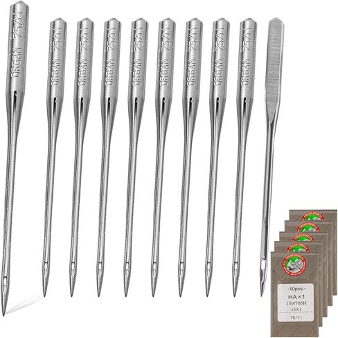 50 PCS Embroidery Sewing Machine Needles for Brother Size 75/11 130/705H HAx1 Sewing Needles for Brother Sewing Machine (5 Pack of 10 Needles) in Saudi Arabia