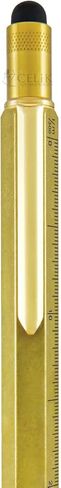 MONTEVERDE USA 9-in-1 Tool Mechanical Pencil in Brass – Hand-Machined Multifunctional Pencil with Stylus, Screwdrivers, Ruler, and Eraser – Exclusive Collection Ideal Gift for Engineers in Saudi Arabia