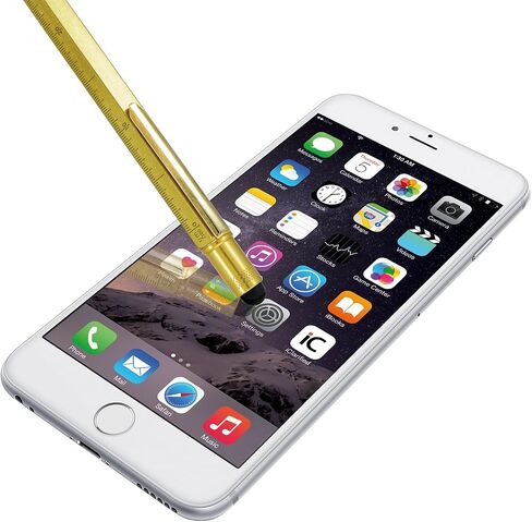 MONTEVERDE USA 9-in-1 Tool Mechanical Pencil in Brass – Hand-Machined Multifunctional Pencil with Stylus, Screwdrivers, Ruler, and Eraser – Exclusive Collection Ideal Gift for Engineers in Saudi Arabia