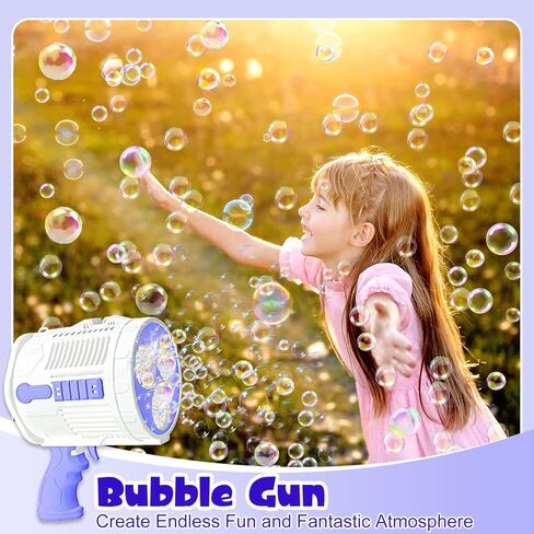 ألعاب فقاعات للأطفال في الهواء الطلق - مسدسات فقاعات أوتوماتيكية للأطفال من سن 4 إلى 8 سنوات مع 20 عبوة من محلول الفقاعات، ألعاب صانع الفقاعات هدية للأولاد والبنات في الصيف وحفلات الزفاف وحفلات أعياد الميلاد (الأزرق والأصفر) in Kuwait