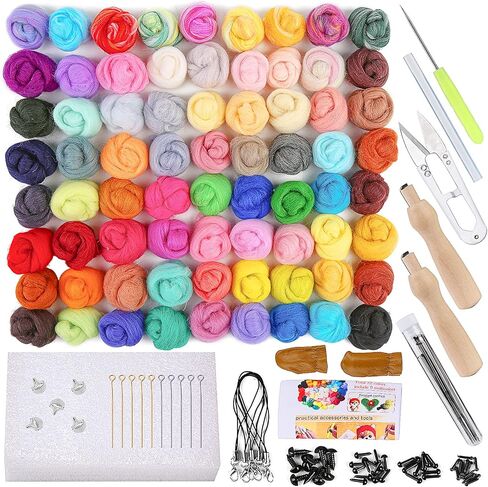 IMZAY Needle Felting Kit 18 Colors Wool Felting Kit Wool Roving Set in Kuwait