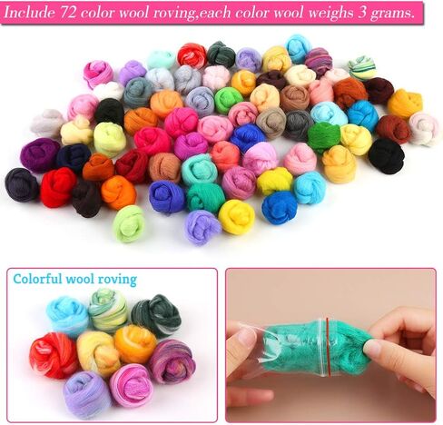 IMZAY Needle Felting Kit 18 Colors Wool Felting Kit Wool Roving Set in Kuwait