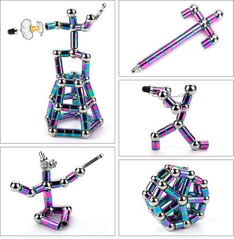 Juboury Fidget Pen، قلم معدني مغناطيسي لتخفيف الضغط، لعبة تململ متعددة الوظائف قابلة للتشوه، قلم كتابة مغناطيسي هدية للبالغين من الأولاد والبنات في سن المراهقة in Kuwait