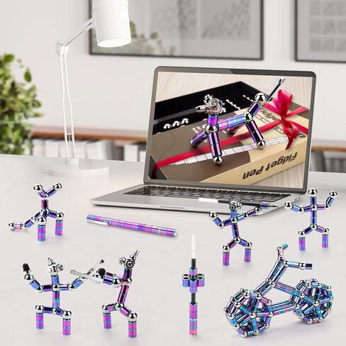 Juboury Fidget Pen، قلم معدني مغناطيسي لتخفيف الضغط، لعبة تململ متعددة الوظائف قابلة للتشوه، قلم كتابة مغناطيسي هدية للبالغين من الأولاد والبنات في سن المراهقة in Kuwait