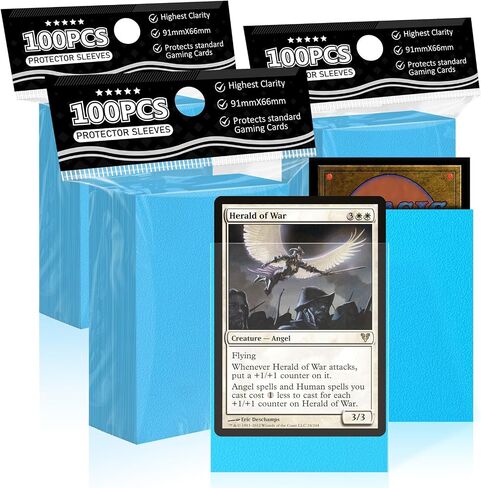 500 قيراط من أغلفة بطاقات التداول مناسبة تمامًا لأكمام بطاقات MTG الرياضية لبطاقات الصور الفوتوغرافية، وأكمام بطاقات TCG القياسية المناسبة لبطاقة البيسبول Magic Yugioh مقاس 66 * 91 مم in Kuwait