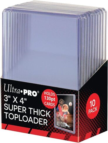 Ultra Pro 3" x 4" Super Thick 130pt Baseball Card Toploader – 10 Pack in Kuwait