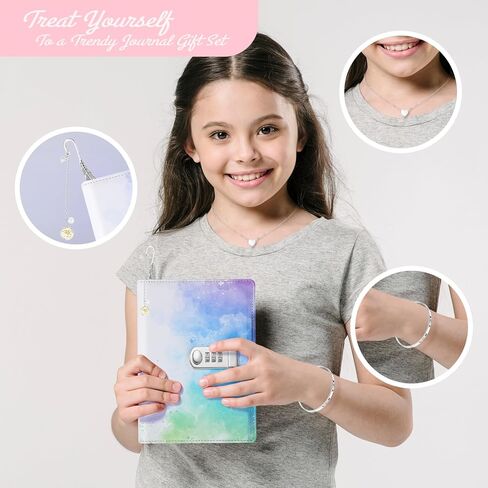 يوميات الفتيات مع مجموعة قفل، هدايا للفتيات بعمر 8 9 10 11 12 عامًا، مجموعة مجلات أطفال DIY للأعمار من 8 إلى 12 عامًا، ألعاب هدايا عيد ميلاد رائعة للمراهقات، قفل مذكرات سرية للمراهقين المراهقين (وردي) in Kuwait