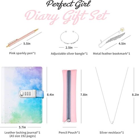 يوميات الفتيات مع مجموعة قفل، هدايا للفتيات بعمر 8 9 10 11 12 عامًا، مجموعة مجلات أطفال DIY للأعمار من 8 إلى 12 عامًا، ألعاب هدايا عيد ميلاد رائعة للمراهقات، قفل مذكرات سرية للمراهقين المراهقين (وردي) in Kuwait