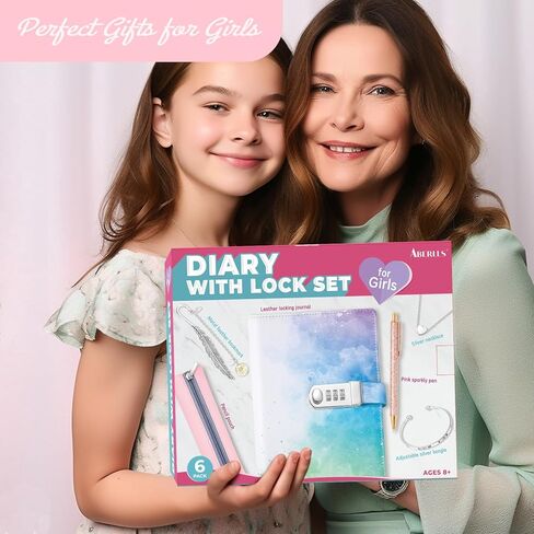 يوميات الفتيات مع مجموعة قفل، هدايا للفتيات بعمر 8 9 10 11 12 عامًا، مجموعة مجلات أطفال DIY للأعمار من 8 إلى 12 عامًا، ألعاب هدايا عيد ميلاد رائعة للمراهقات، قفل مذكرات سرية للمراهقين المراهقين (وردي) in Kuwait