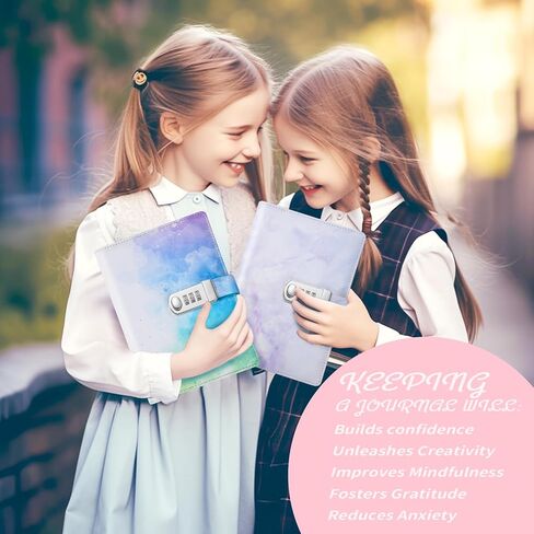 يوميات الفتيات مع مجموعة قفل، هدايا للفتيات بعمر 8 9 10 11 12 عامًا، مجموعة مجلات أطفال DIY للأعمار من 8 إلى 12 عامًا، ألعاب هدايا عيد ميلاد رائعة للمراهقات، قفل مذكرات سرية للمراهقين المراهقين (وردي) in Kuwait