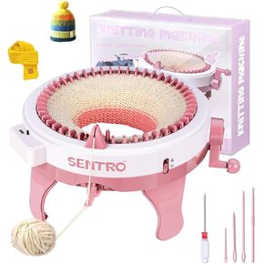 LOJAX 48 Needle Knitting Machines, Knitting Loom Machine with Row Counter, Efficiently DIY Knitting Board Rotating Machines, Portable Scarf Hat Socks Gloves Toys for Adults and Kids in Kuwait