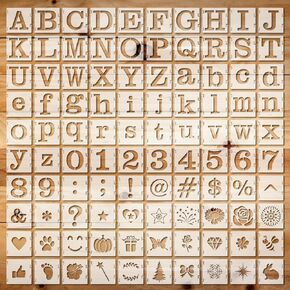 100 Pcs Stencils for Painting on Wood Reusable Stencil Crafts Drawing Templates Holiday Wall Paper for DIY Scrapbook Home 2 x 2 Inch(Flower, Plants)
