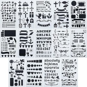 Mr. Pen- Letter Stencils, 12 Pack, 4 x 7 Inch, Alphabet Stencils, Letter Stencil, Lettering Alphabet Stencil, Stencils, Stencils Letters and Numbers, Lettering Stencils, Bullet Journaling Stencils