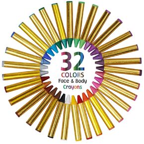 Dress Up America Face Paint Crayons - With Artbook & Easy To Follow Facepainting Designs -Safe Non-Toxic Face And Body Paint Made in Taiwan - Halloween Makeup Face Painting Kit for Kids & Adults