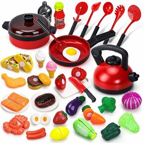 STEAM Life Kids Play Kitchen Accessories, Play Food Sets for Kids Kitchen, Kids Pots and Pans Set, Kitchen Toys, Toy Kitchen Accessories, Toy Kitchen Sets, Kids Kitchen Accessories, Cooking Set Kids