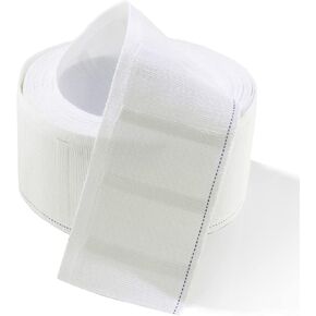 MJMP Pleat Tape for Curtain Heading Vintage Style Small Size with 10 Pcs Stainless Steel 4 Prong Curtain Pleat Hook Clip (6Yard 10 Pack, White)