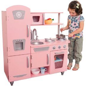 KidKraft Vintage Wooden Play Kitchen with Pretend Ice Maker and Play Phone, Blue in Kuwait