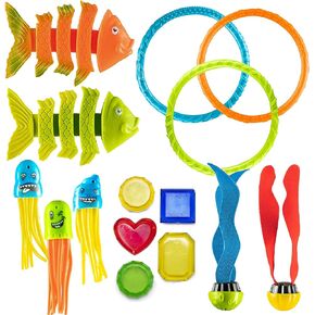 PREXTEX Pool Diving Toys, 24pcs - Kids Swimming Pool Toys, Toddler/Kids Pool Toys, Swim Toys, Pool Dive Toys - Pool Games for Kids - Dive Toys for Pool for Kids, Toddlers, Adults, Family, All Ages in Kuwait