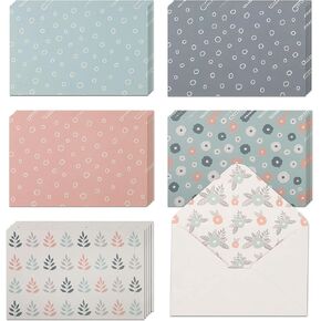 40 Blank Note Cards with Envelopes & Stickers | 4" x 6" Bulk Boxed Set of all Occasions Greeting Notecards | Assortment of Colored Stationary Plain Greeting Cards.