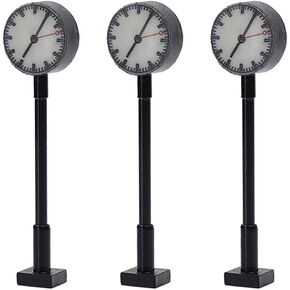 LQS62 3pcs Model Railway HO Scale 1:87 Lights Platform Clock Track Lamp (HO Scale)
