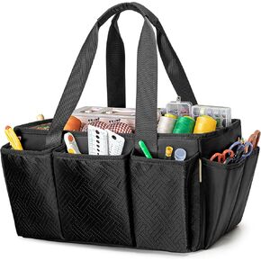 حقيبة تنظيم إكسسوارات الخياطة من فاسروم، حقيبة حمل من Craft Art Supply لتخزين سجل القصاصات والخياطة، سوداء (حقيبة فارغة فقط، مصممة ببراءة اختراع) in Kuwait