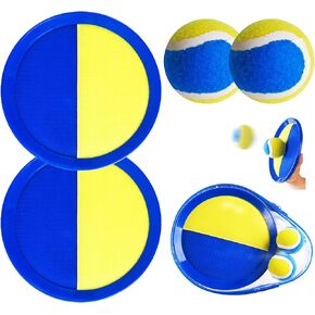 Toss and Catch Ball Game Set - Fruit Design Catch Game for Kids Adults Beach Yard Lawn Outdoor Indoor 6 Sticky Paddles 3 Balls and 1 Storage Bag