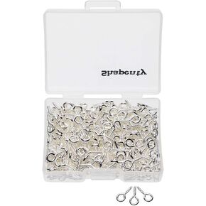 Shapenty 300PCS Mini Metal Hoop Peg Screw Eye Pin Hook for Arts & Crafts Projects, Cork Top Bottles, DIY Jewelry Making Findings, Charm Bead, 10 x 4.5mm in Kuwait