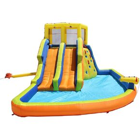 BANZAI Double Drench Water Park, Length: 15 ft, Width: 11 ft 5 in, Height: 8 ft 4 in, Inflatable Outdoor Backyard Water Slide Splash Toy in Saudi Arabia