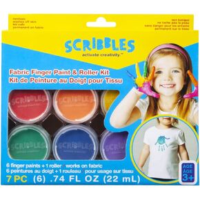 Scribbles Roller Kit, Kid Safe, Permanent Finger Paint, 7 Piece Set, Rainbow in Kuwait