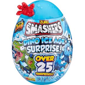 Smashers Dino Ice Age Raptor Series 3 by ZURU Surprise Egg with Over 25 Surprises! - Slime, Dinosaur Toy, Collectibles, Toys for Boys and Kids (Raptor) , Blue in Kuwait
