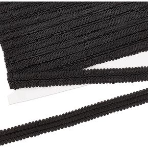 FINGERINSPIRE 11 Yards 5/8 inch Black Braid Trim Polyester Woven Braid Trim Centipede Decorative Gimp Trim Basic Trim for DIY Craft Costume Sewing Curtain Slipcover Home Decoration Accessories