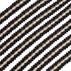FINGERINSPIRE Gray Braid Trim 3/4" X 12.5 Yards Polyester Ribbon Woven Gimp Fringe Trim for Costume DIY Crafts Sewing Jewelry Making Home Decoration