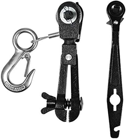 سي تي اس سي مجموعة شد زيبلاين - مجموعات تركيب زيبلاين للفناء الخلفي مع سقاطة صغيرة مع رافعة، مقبض كيبل للخطوط 3/16 انش الى 1/2 انش وحمالة شجرة واقية - معدات شد خطوط بسحاب فائقة in Kuwait