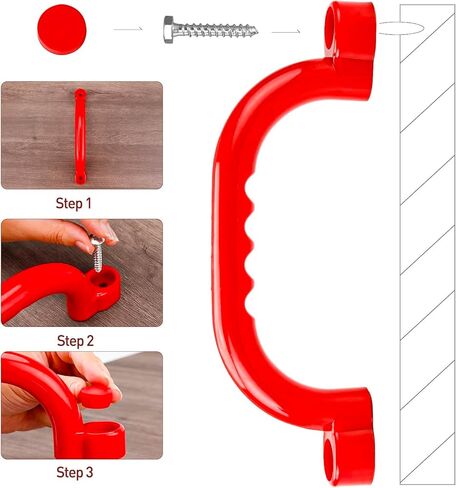 مقابض أمان لملعب Reddgoose للأطفال، مقابض بلاستيكية غير قابلة للانزلاق لملعب الأطفال، زوج واحد لمجموعة اللعب وإطار التسلق وبيت الشجرة والفناء الخلفي (أزرق) in Kuwait