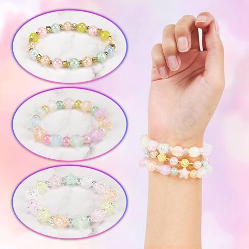 Pizooro Clay Beads 3 صناديق صنع الأساور، 10600 قطعة من الخرز لصنع المجوهرات، طقم خرز بوليمر، طقم صنع المجوهرات مع سحر وخيوط مرنة، خرز الحروف هدية للفتيات والكبار in Kuwait
