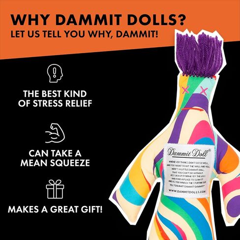 Dammit Doll - Funny Stress Relief Gag Gift, Random Color - for Anger & Frustration Relief - White Elephant or Emotional Support Doll for Adults & Women - 1 Count in Kuwait