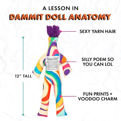 Dammit Doll - Funny Stress Relief Gag Gift, Random Color - for Anger & Frustration Relief - White Elephant or Emotional Support Doll for Adults & Women - 1 Count in Kuwait