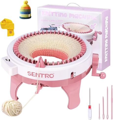 LOJAX 48 Needle Knitting Machines, Knitting Loom Machine with Row Counter, Efficiently DIY Knitting Board Rotating Machines, Portable Scarf Hat Socks Gloves Toys for Adults and Kids in Kuwait