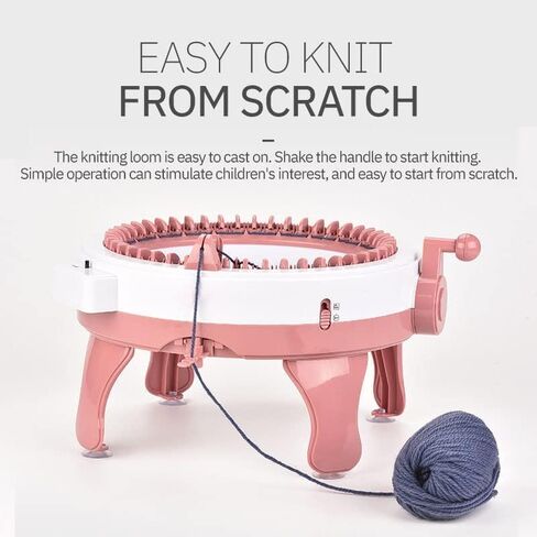 Knitting Machines Children's Knitting Machine, 40 Needles Loom with Row Counter, Smart Weaving Round, Board Rotating Double Knit Kit for Adults and Kids 40 Needle Knitting Machine(Without Counter) in Saudi Arabia