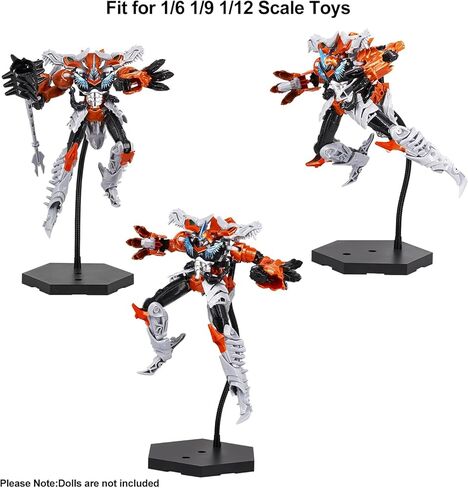 يوكوولفن قطعتان من حوامل مجسمات الشخصيات بمقياس 1/6 1/9 1/12، حوامل عرض الدمى متوافقة مع 12 و8 و6 انش HG/RG/SD جاندام، حامل دعم نموذج ستوب موشن اسود مع مفك براغي in Kuwait