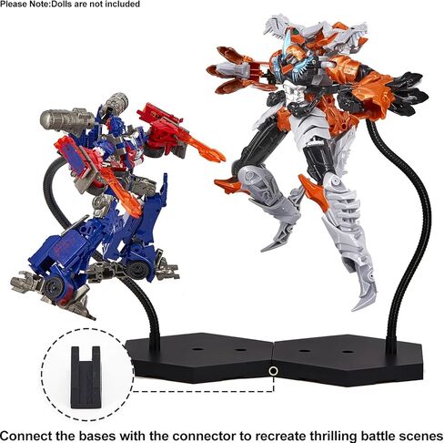 يوكوولفن قطعتان من حوامل مجسمات الشخصيات بمقياس 1/6 1/9 1/12، حوامل عرض الدمى متوافقة مع 12 و8 و6 انش HG/RG/SD جاندام، حامل دعم نموذج ستوب موشن اسود مع مفك براغي in Kuwait