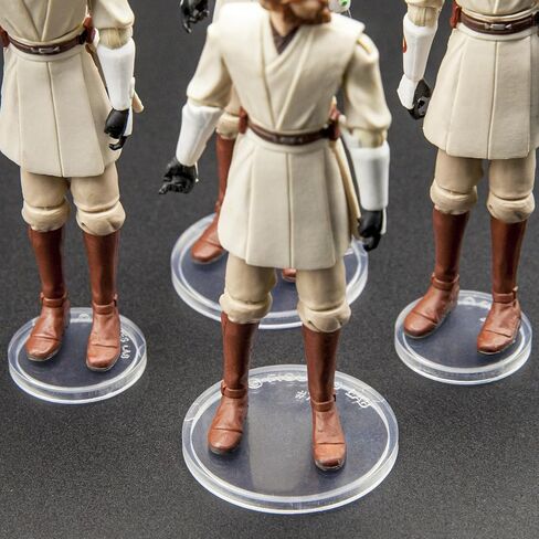 SIXPOINTS 36 Pieces Clear Round Figure Display Stand Base Compatible with 3.75" Movie Action Figure MODERN Star Wars / MODERN G i Joe /Marvel, 25mm Wide Disc,2.35mm Peg Doll Model Support Stand in Kuwait