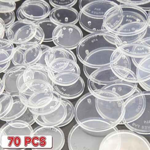 SIXPOINTS 36 Pieces Clear Round Figure Display Stand Base Compatible with 3.75" Movie Action Figure MODERN Star Wars / MODERN G i Joe /Marvel, 25mm Wide Disc,2.35mm Peg Doll Model Support Stand in Kuwait