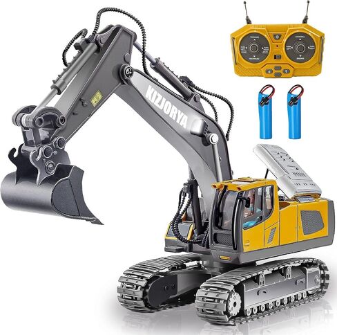Remote Control Dump Truck, RC Construction Vehicle for Kids with 9 Channel Metal Bed Light Sound & Rechargeable Battery, Electric Transport Garbage Truck Toy for Toddlers Boys Girls Age 3+ in Kuwait