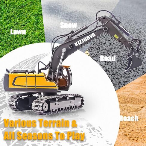 Remote Control Dump Truck, RC Construction Vehicle for Kids with 9 Channel Metal Bed Light Sound & Rechargeable Battery, Electric Transport Garbage Truck Toy for Toddlers Boys Girls Age 3+ in Kuwait
