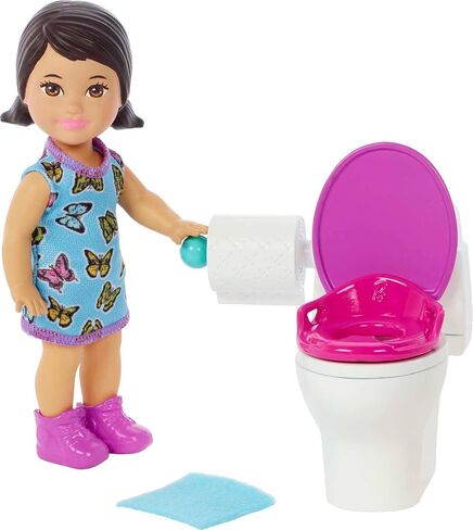 Barbie Skipper Babysitters Inc Small Doll & Accessories Playset with Brunette Doll, Swimming Pool & Water-Themed Pieces in Kuwait