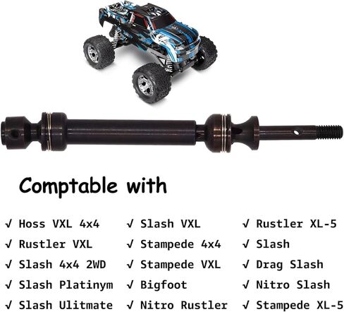 TRA6852 Replacement for Traxxas 6852A, 6852X, Steel Rear Driveshaft Extreme Heavy Duty (2) Suitable for Traxxas Slash 4X4/2WD,Rustler VXL, Slash Platinym/Ulitmate/VXL, Stampede 4X4 (Black) in Kuwait