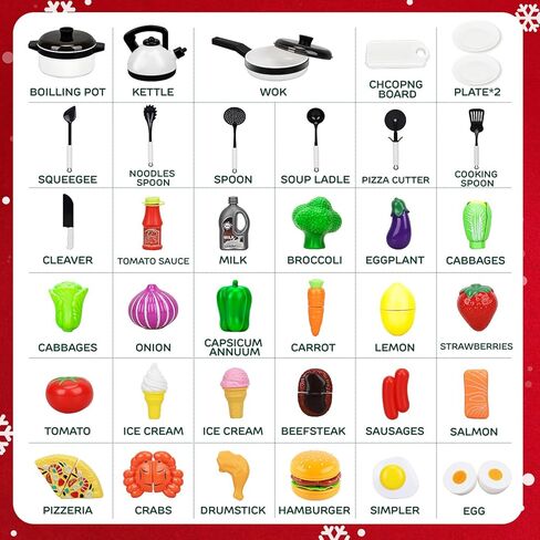 STEAM Life Play ملحقات المطبخ لعبة لعب الطعام هدايا للفتيات من عمر 3 4 سنوات - مجموعة مطبخ للأطفال الصغار للأواني والمقالي للأطفال، مجموعة لعب المطبخ للأطفال، ألعاب مطبخ لعب وهمية للأطفال الصغار، هدايا للبنات والأولاد in Kuwait