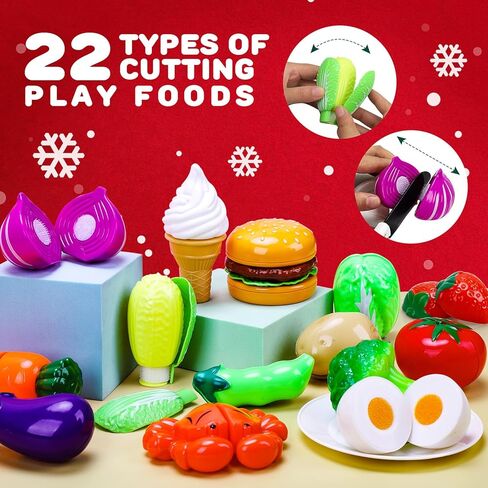 STEAM Life Play ملحقات المطبخ لعبة لعب الطعام هدايا للفتيات من عمر 3 4 سنوات - مجموعة مطبخ للأطفال الصغار للأواني والمقالي للأطفال، مجموعة لعب المطبخ للأطفال، ألعاب مطبخ لعب وهمية للأطفال الصغار، هدايا للبنات والأولاد in Kuwait